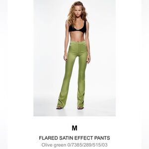 Flared Satin Effect Pants